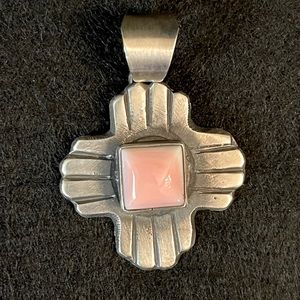 PINK CONCH STERLING SILVER PENDANT BY CHIMNEY BUTTE